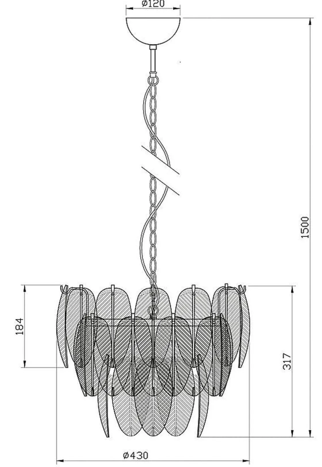 Aneta Lighting Kjøkkenbelysning Tak|Takpendler<Adriana takpendel 43 cm