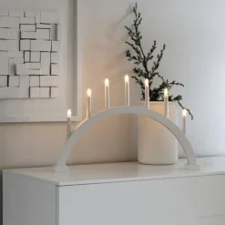 Konstsmide Adventsstaker<Adventsstake 7 armet buet - Hvit