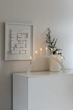 Konstsmide Adventsstaker<Adventsstake 7 armet buet - Hvit
