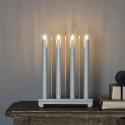 Konstsmide Adventsstaker<Adventsstake med stjerner - Lys grå