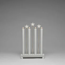 Konstsmide Adventsstaker<Adventsstake med stjerner - Lys grå