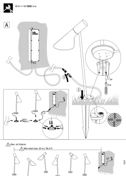 Louis Poulsen Pullert|Louis Poulsen<AJ Garden Pullert med spyd H:95cm - Påbygg