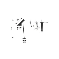 Louis Poulsen Pullert|Louis Poulsen<AJ Garden Pullert med spyd H:50cm - Startpakke