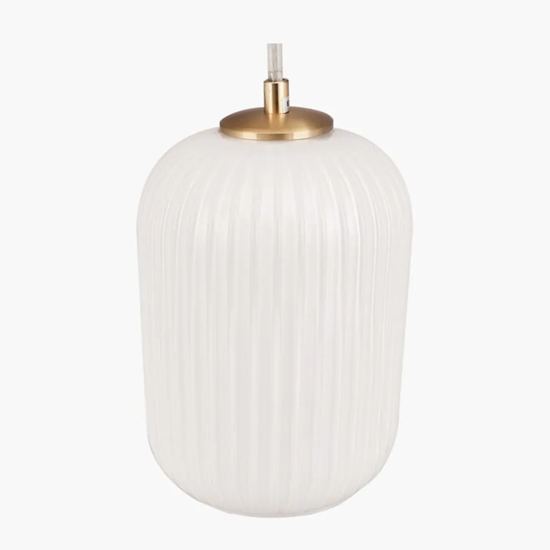 Pacific Lifestyle Kjøkkenbelysning Tak|Takpendler<Alessia takpendel 15 cm ribbet glass - Opal/Messingfarget