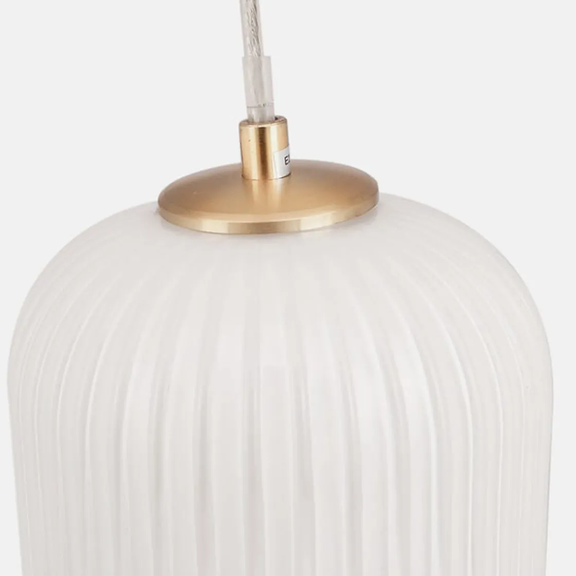 Pacific Lifestyle Kjøkkenbelysning Tak|Takpendler<Alessia takpendel 15 cm ribbet glass - Opal/Messingfarget