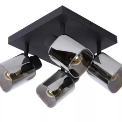 Lucide Kjøkkenbelysning Tak|Taklamper / Takplafonder<Alion Taklampe 4 - Røykfarget/Svart