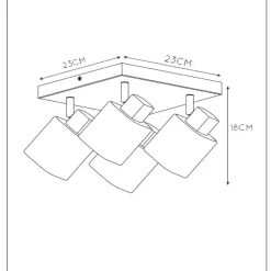 Lucide Kjøkkenbelysning Tak|Taklamper / Takplafonder<Alion Taklampe 4 - Røykfarget/Svart
