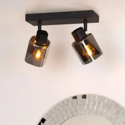 Lucide Kjøkkenbelysning Tak|Taklamper / Takplafonder<Alion Taklampe 2 - Røykfarget/Svart