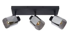 Lucide Kjøkkenbelysning Tak|Spotter & Skinner<Alion taklampe 3 - Røykfarget/Svart