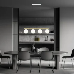 Emibig Kjøkkenbelysning Tak|Takpendler<Allora takpendel 4-lys - Hvit/Opal/Gullfarget