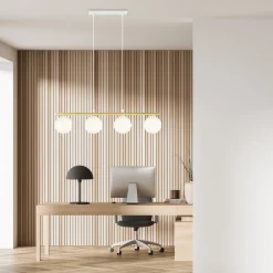 Emibig Kjøkkenbelysning Tak|Takpendler<Allora takpendel 4-lys - Hvit/Opal/Gullfarget