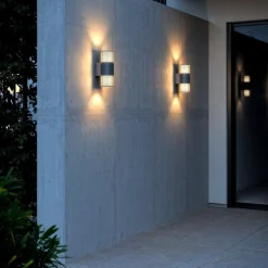 Nordlux Lightup-Pris|Utelamper Til Kystområder<Aludra dobbel vegglampe seaside IP54