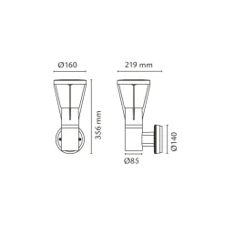 Sg Armaturen As Utelamper - Klassiske Vegglamper<Arco Air utendørs vegglampe 6W Dimbar -
