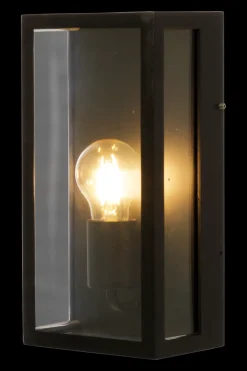 Aneta Lighting Utelamper - Klassiske Vegglamper<Arendal vegglampe utendørs IP44 E27 - Svart/Klart glass