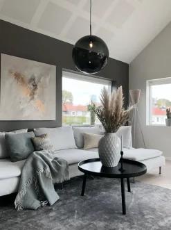 Hadeland Glassverk Kjøkkenbelysning Tak|Takpendler<Arkivlampe 4014 50 cm - Grå - Messing