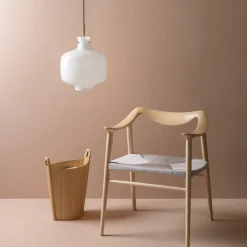 Hadeland Glassverk Kjøkkenbelysning Tak|Takpendler<Arkivlampe 4180 - Large - Hvit - Messing