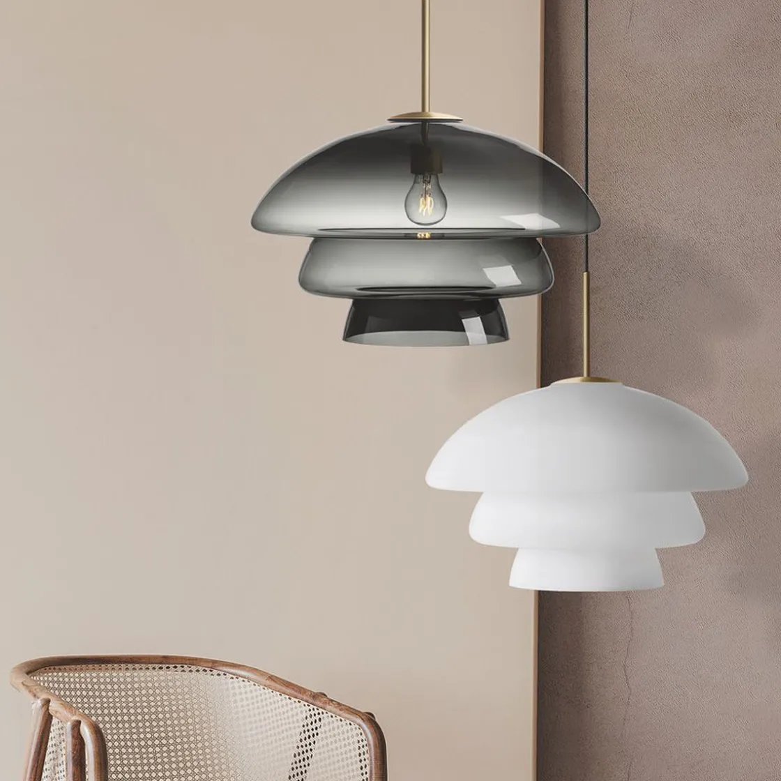 Hadeland Glassverk Kjøkkenbelysning Tak|Takpendler<Arkivlampe 4006 Large - Grå - Matt Messing