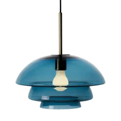 Hadeland Glassverk Kjøkkenbelysning Tak|Takpendler<Arkivlampe 4006 Small - Blå - Matt Messing