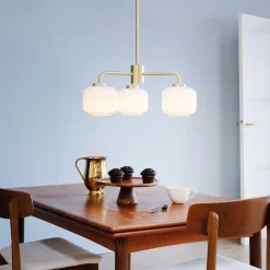 Dyberg Larsen Kjøkkenbelysning Tak|Takpendler<Arp takpendel 3 armet - Opal/Messingfarget