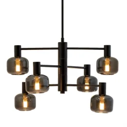 Dyberg Larsen Kjøkkenbelysning Tak|Lysekroner<Arp takpendel 6-lys - Svart/Røykfarget