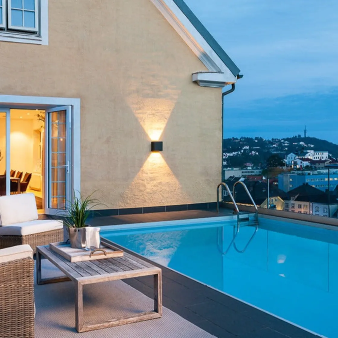 Sg Armaturen As Lightup-Pris|Utelamper Med Opp/Ned Lys<Artes Midi vegglampe opp/ned utendørs 32W 3000K Dimbar