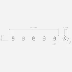 Astro Lighting Kjøkkenbelysning Tak|Spotter & Skinner<Ascoli Five Bar