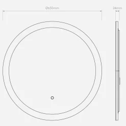 Astro Lighting Baderomsbelysning Vegg<Ascot 650 rundt speil for baderom IP44 27W Led 2700-6000 Kelvin