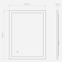 Astro Lighting Baderomsbelysning Vegg<Ascot 800 speil for baderom IP44 50W Led 2700-6000 Kelvin 80x60 cm