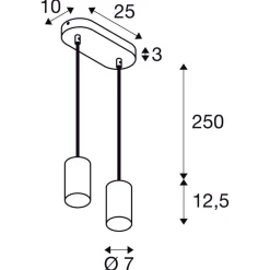 Slv Kjøkkenbelysning Tak|Takpendler<Asto tube takpendel 2-lys