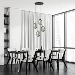 Emibig Kjøkkenbelysning Tak|Takpendler<Astral rondell takpendel 4-lys - Svart/Røykfarget