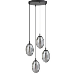 Emibig Kjøkkenbelysning Tak|Takpendler<Astral rondell takpendel 4-lys - Svart/Røykfarget