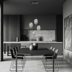 Emibig Kjøkkenbelysning Tak|Takpendler<Astral rondell takpendel 4-lys - Svart/Røykfarget