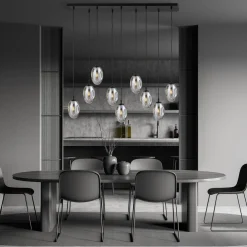 Emibig Kjøkkenbelysning Tak|Takpendler<Astral takpendel 9-lys - Svart/Røykfarget