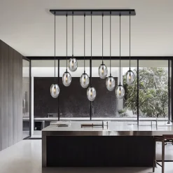 Emibig Kjøkkenbelysning Tak|Takpendler<Astral takpendel 9-lys - Svart/Røykfarget