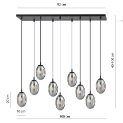 Emibig Kjøkkenbelysning Tak|Takpendler<Astral takpendel 9-lys - Svart/Røykfarget