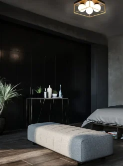 Aneta Lighting Kjøkkenbelysning Tak|Taklamper / Takplafonder<Astro taklampe 28x28 - Svart/opal/gullfarget