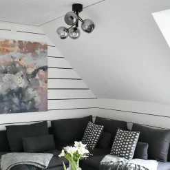 Aneta Lighting Kjøkkenbelysning Tak|Taklamper / Takplafonder<Atom taklampe - Svart/Røykfarget