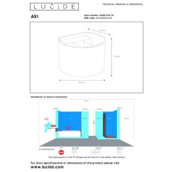 Lucide Baderomsbelysning Vegg|Vegglamper Med Opp/Ned Lys<Axi round vegglampe opp/ned baderom IP54 6 watt 2700 Kelvin -