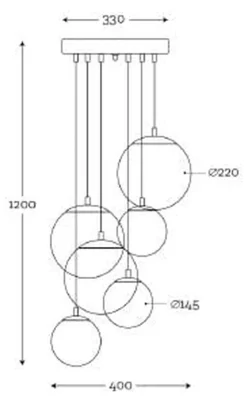 NorDesign Takpendler|Kjøkkenbelysning Tak<Bacan takpendel rondell 6-lys - /multifarget