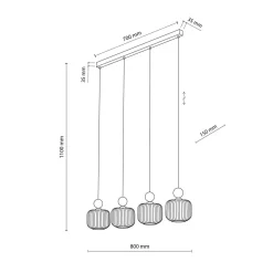 TK Lighting Kjøkkenbelysning Tak|Takpendler<Ballo takpendel 4-lys
