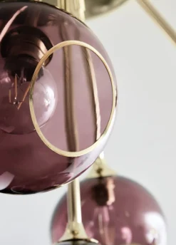 Design by Us Kjøkkenbelysning Tak|Takpendler<Ballroom Molecule taklampe - messing base/rosa glass