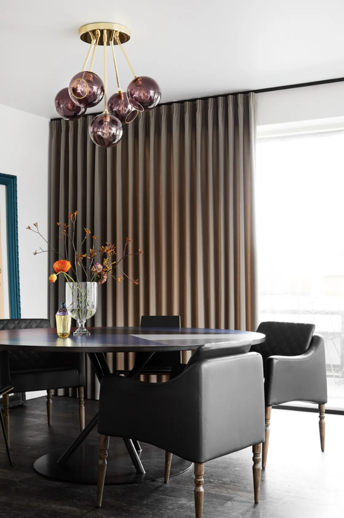 Design by Us Kjøkkenbelysning Tak|Takpendler<Ballroom Molecule taklampe - messing base/rosa glass