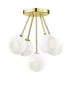 Design by Us Kjøkkenbelysning Tak|Takpendler<Ballroom Molecule taklampe - messing base/hvitt glass