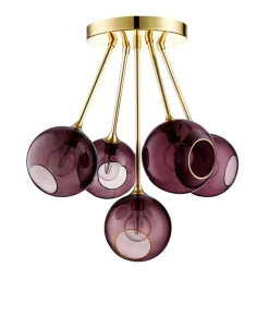 Design by Us Kjøkkenbelysning Tak|Takpendler<Ballroom Molecule taklampe - messing base/lilla glass