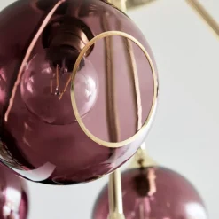 Design by Us Kjøkkenbelysning Tak|Takpendler<Ballroom Molecule taklampe - messing base/lilla glass