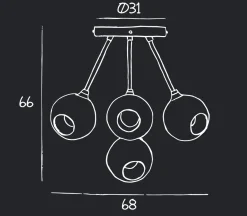 Design by Us Kjøkkenbelysning Tak|Takpendler<Ballroom Molecule taklampe - svart base/grønn glass