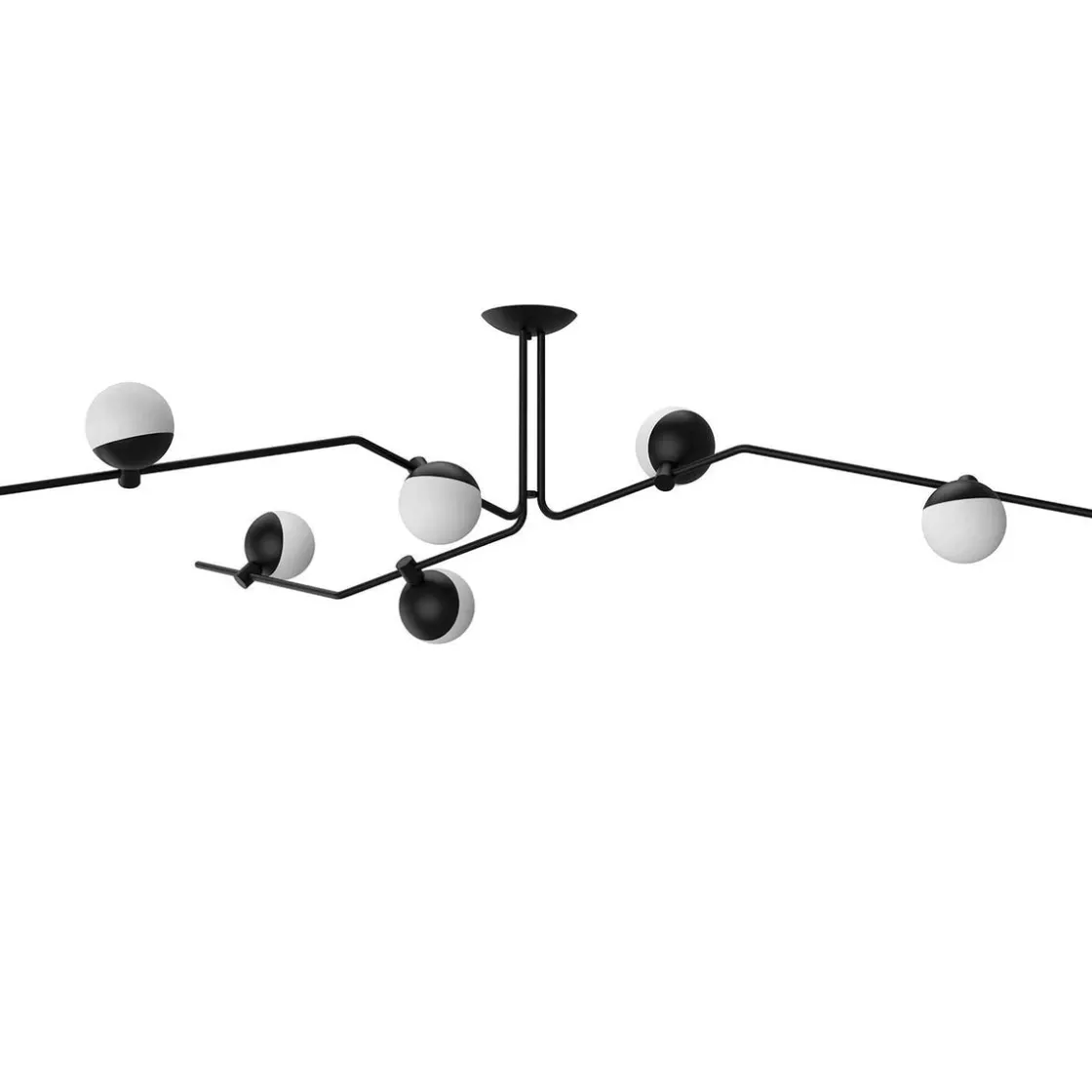Grupa Kjøkkenbelysning Tak|Taklamper / Takplafonder<Baluna taklampe 6 lys - Svart/Opal