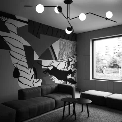 Grupa Kjøkkenbelysning Tak|Taklamper / Takplafonder<Baluna taklampe 6 lys - Svart/Opal