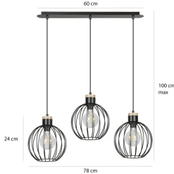 Emibig Kjøkkenbelysning Tak|Takpendler<Barbado takpendel 3 lys - Svart/Trefarget