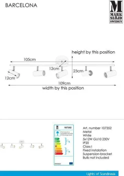 Marksløjd Kjøkkenbelysning Tak|Spotter & Skinner<Barcelona spottskinne -